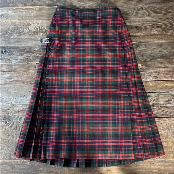 The Scotch House vintage tartan plaid kilt long maxi skirt EVC small - Picture 3 of 10